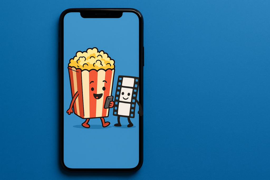 Pluto TV aberto em um celular exibindo o catálogo de filmes gratuitos