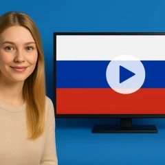 Aplicativo de streaming aberto em celular com filmes russos legendados